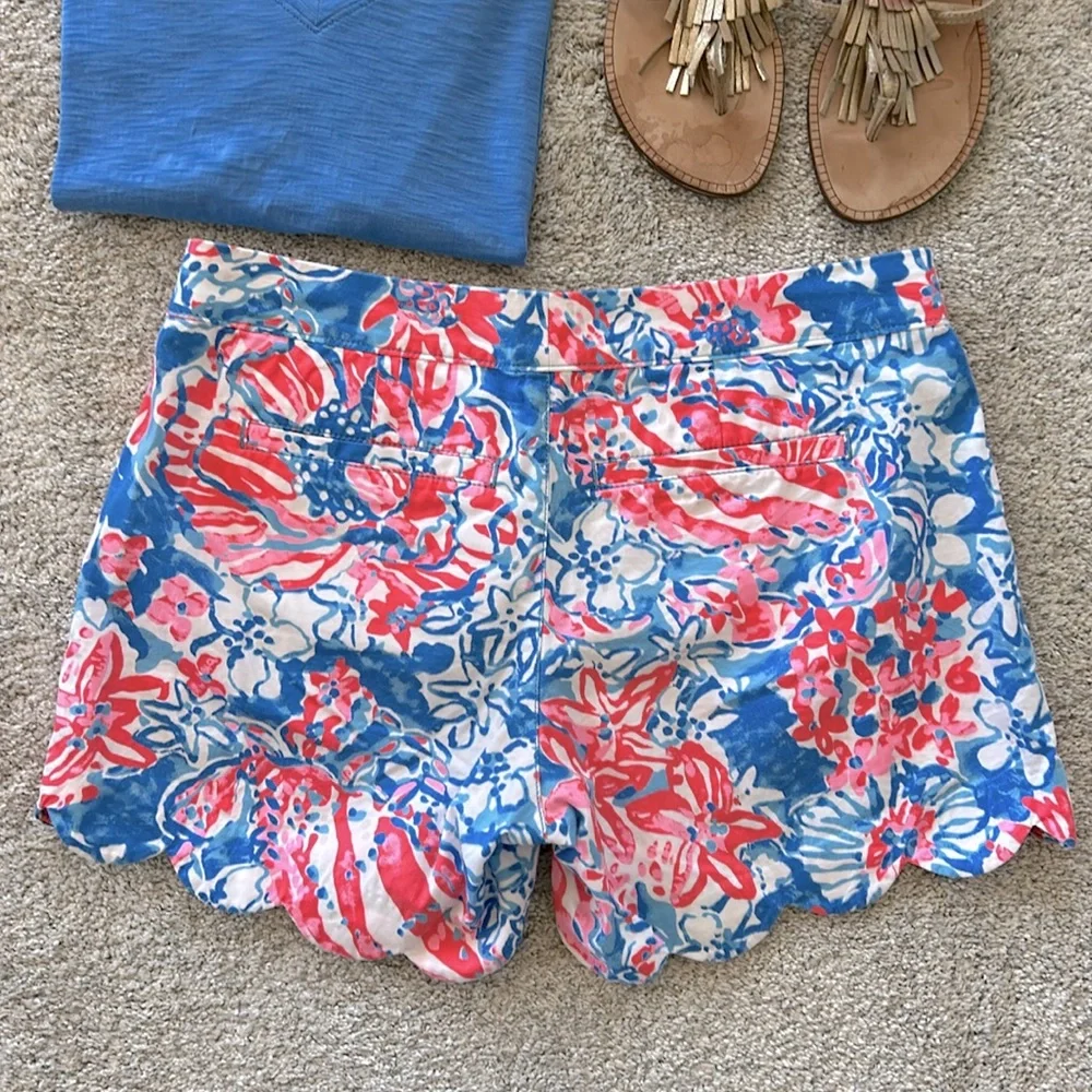 Lilly Pulitzer Buttercup Short in Bay Blue Pop Pop Glow - Picture 3 of 5